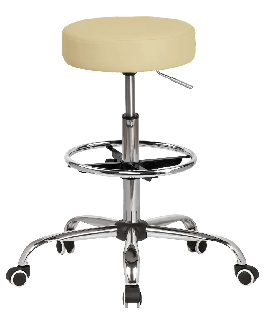 LZ 21SP EXT židle lékařská, HR sedák, kříž chrom, kruh pro nohy, ekokůže béžová